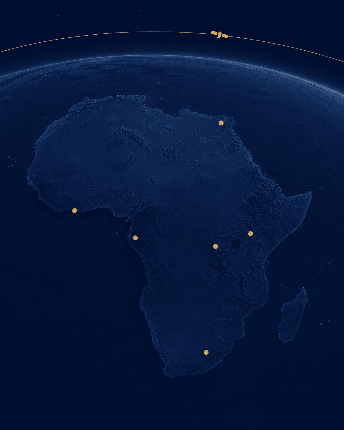 Satellite CubeSat en orbite au-dessus de l'Afrique